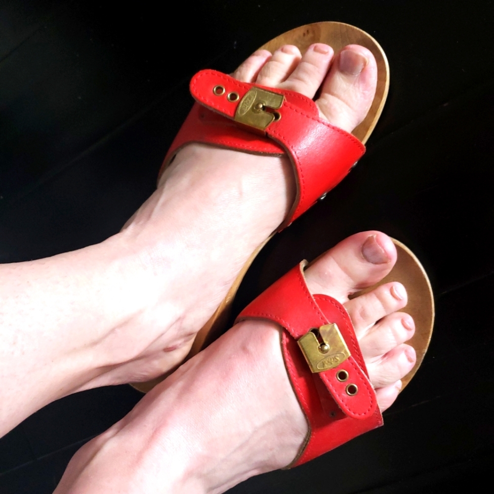 RARE Scholl Toe-Hugger Sandals Circa 1984